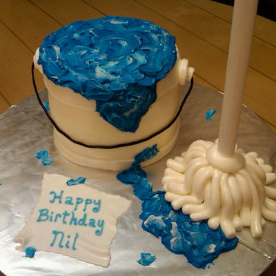 Mop And Bucket Cake