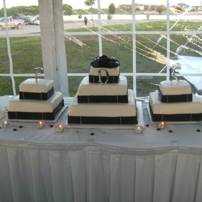 Black And White Wedding Cake Trio