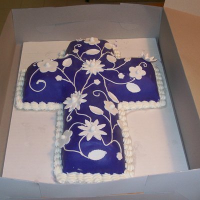 Purple Cross W Gumpaste Flowers