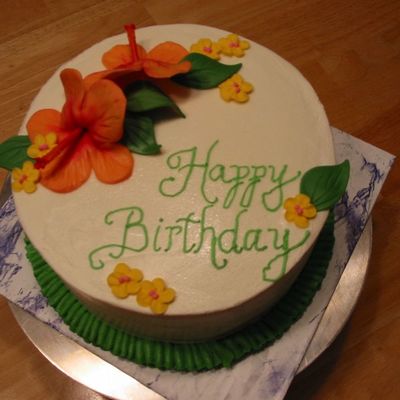 Hibiscus Birthday Cake