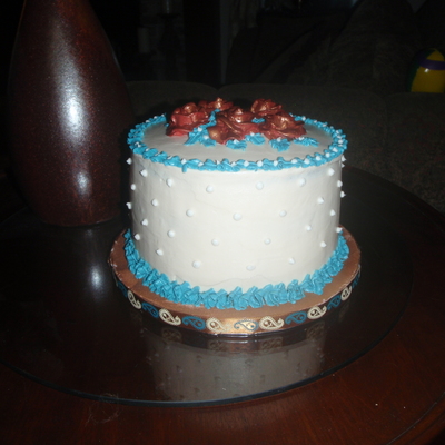 Bronze Roses Cake