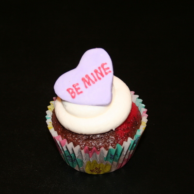 Fondant Candy Heart Cupcakes