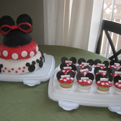 Minnie Mouse Birthday Cake/cupcakes
