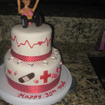 Body Builder And Nurse Bday Cake