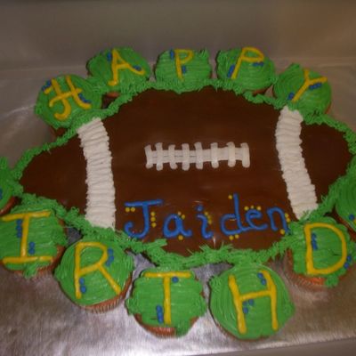 Football Cupcake Cake