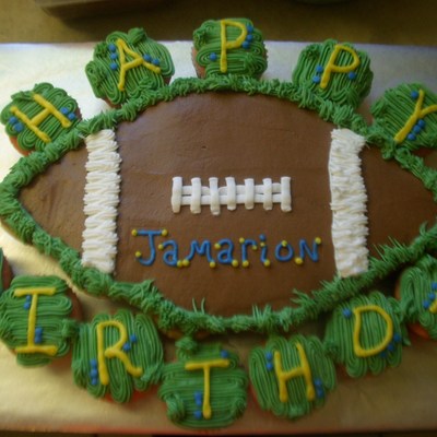 Football Cupcake Cake