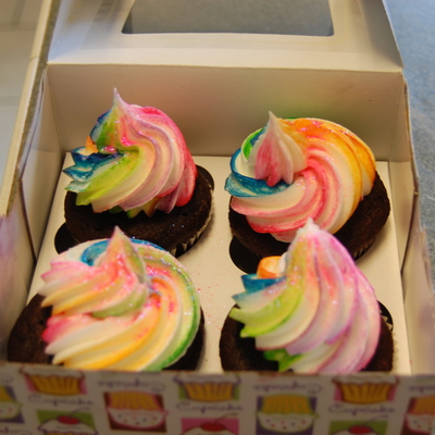 Glittery Rainbow Cupcakes