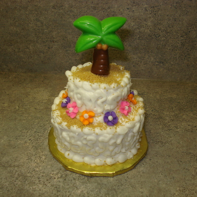 Mini Tiered Cake With Palm Tree
