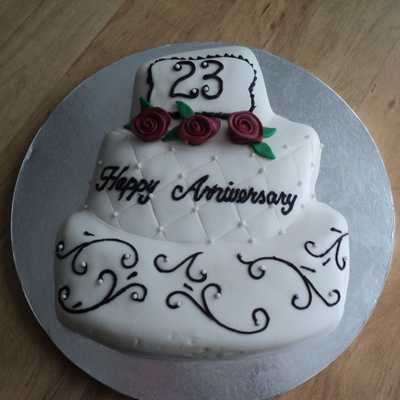 Topsy Turvy Cake Pan Anniversary Cake