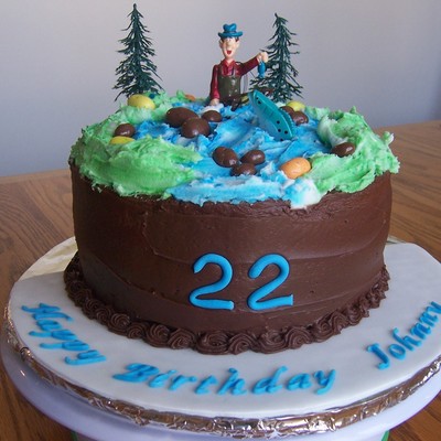 Fly Fishing Birthday Cake