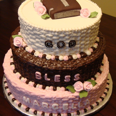 Pink, Brown And White Themed Child's Christening