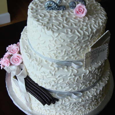 Silver Anniversary Cake