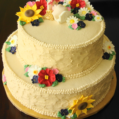 Organic Themed, Wild Flower Baby Shower Cake