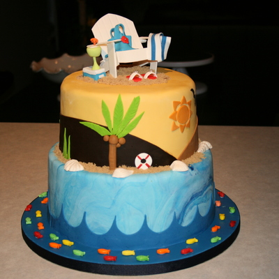 Beach Cake For Retirement