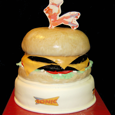 Super Sonic Cheesburger Cake