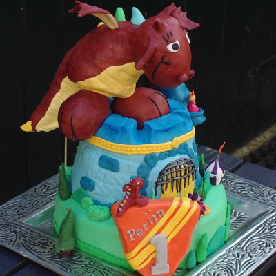 Cute Dragon On Castle