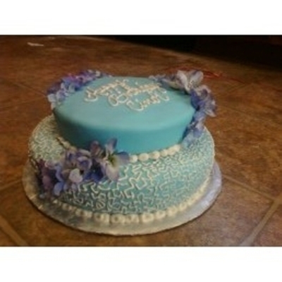 Baby Blue Birthday Cake