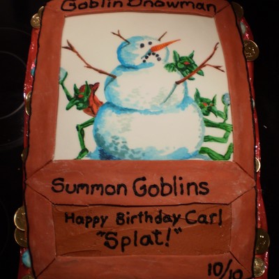 Goblin Snowball Fight Cake