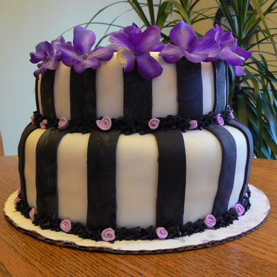 Black And White Striped Cake