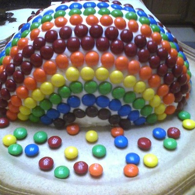 Rainbow Skittle And Mnm Cake