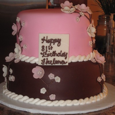 Cherry Blossom Birthday Cake