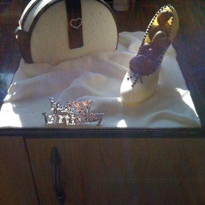 Bag Cake With Chocolate Shoe