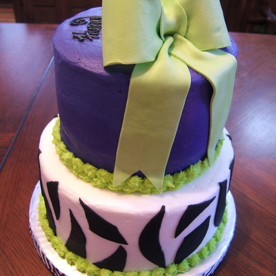 Zebra Print Birthday Cake