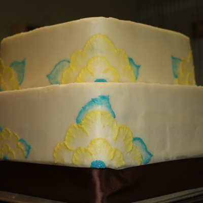 Brush Embroidery Wedding Cake