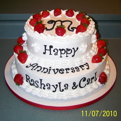 Fresh Strawberry Anniversary Cake