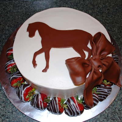 Chocolate Strawberry Horse Cake