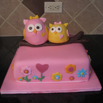 Owl Baby Shower Cake
