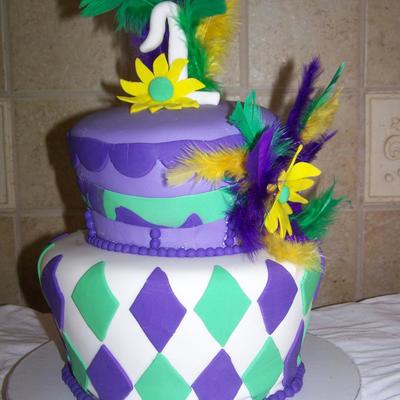 Mardi Gras Birthday Cake