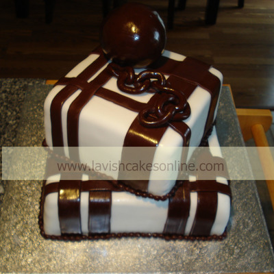 Ball & Chain Grooms Cake