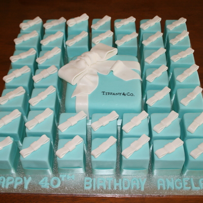 Tiffany Box Cake With Smaller Matching Cakes