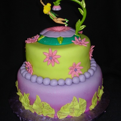 2 Tier Tinkerbell Birthday Cake