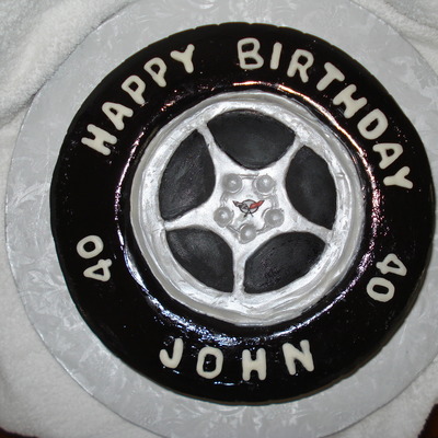 Corvette Tire Cake For 40Th Birthday