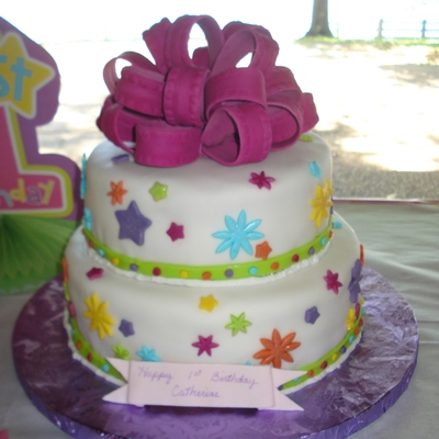 One-Derful Girl's 1St Birthday 2 Tier Cake
