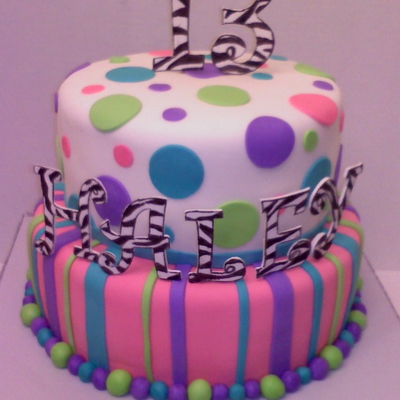 Zebra And Bright Colors Cake