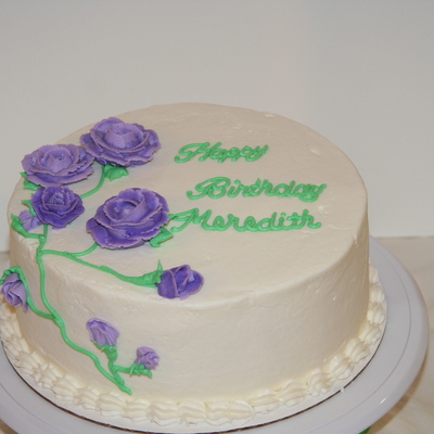 Birthday Cake With Buttercream Roses And Rose Buds