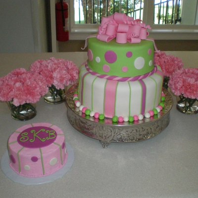Girlie First Birthday Cake & Smash Cake