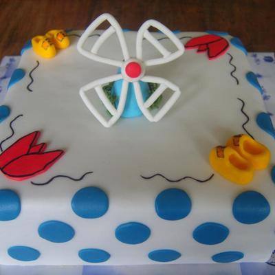 Wooden Shoes, Tulips And A Windmill