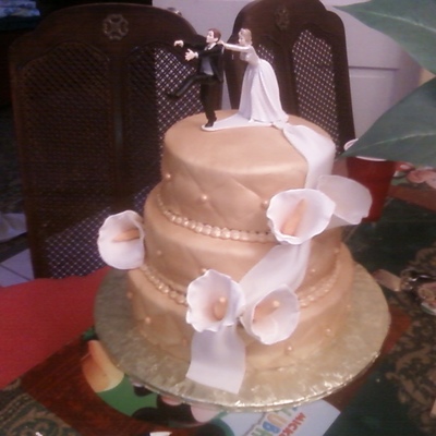 Calla Lilly Wedding Cake