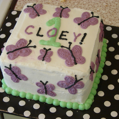 Butterfly First Birthday Cake