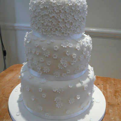 Ivory Blossom Wedding Cake (My First Ever Wedding Cake!)