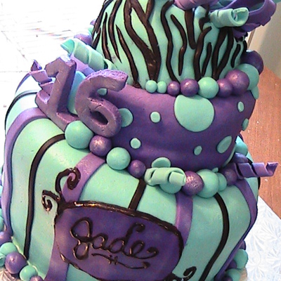 Sweet Sixteen Topsy Turvy Cake