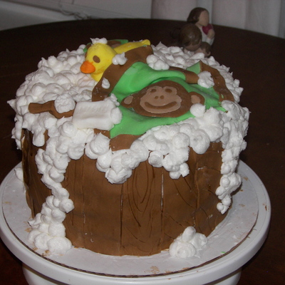 Washtub/monkey Baby Shower Cake