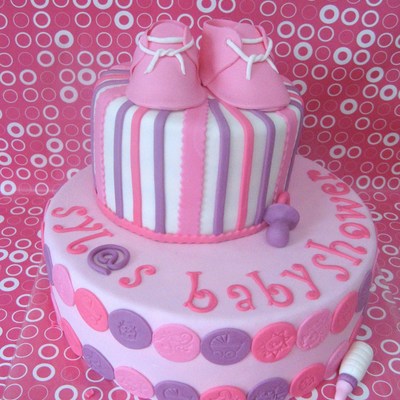 Pink Cake Babyshower Shoes