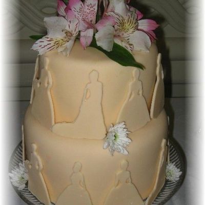 Ivory Bridal Silhouette Cake