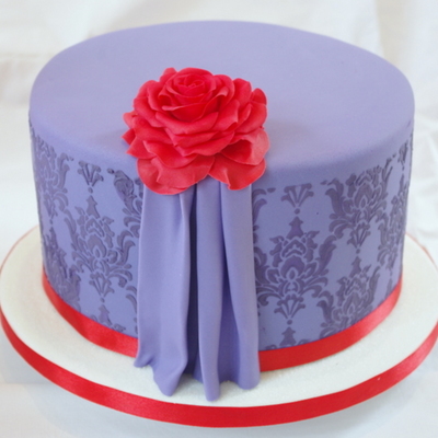 Purple Damask Cake