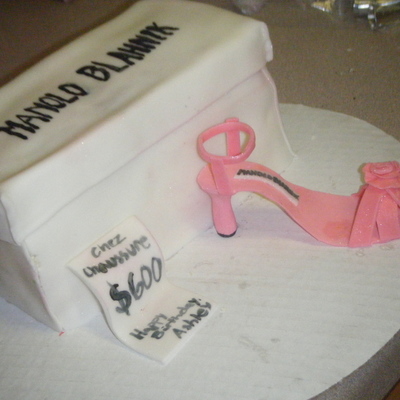 Manolo Blahnik Shoebox Cake W/ Gum Paste High Heel